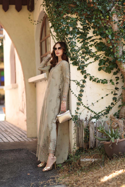Noor by Saadia Asad | Luxe Chikankari 26 |D7 - B - Warm Gold Sage