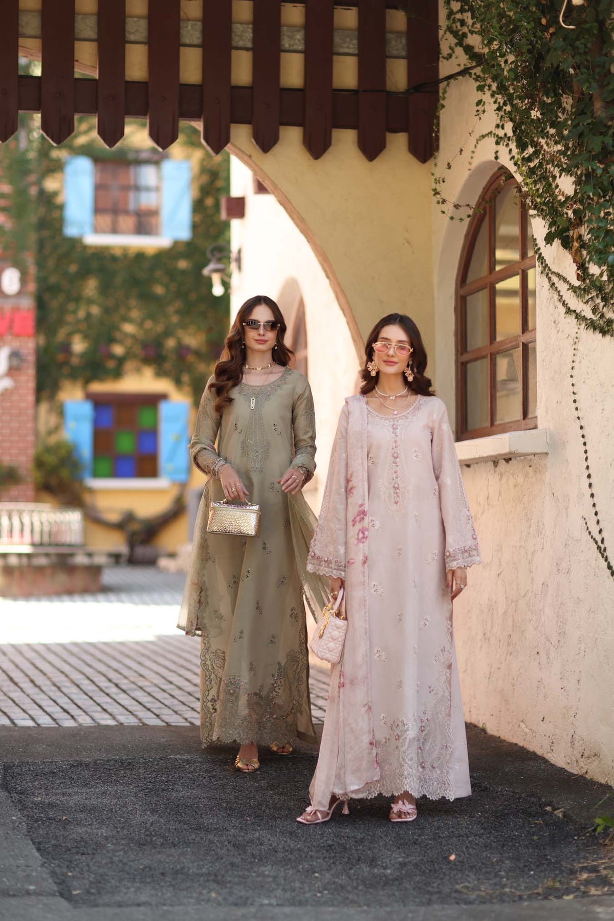 Noor by Saadia Asad | Luxe Chikankari 26 |D7 - B - Warm Gold Sage-5