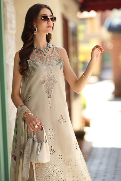 Noor by Saadia Asad | Luxe Chikankari 26 | D6 - A - Soft grey