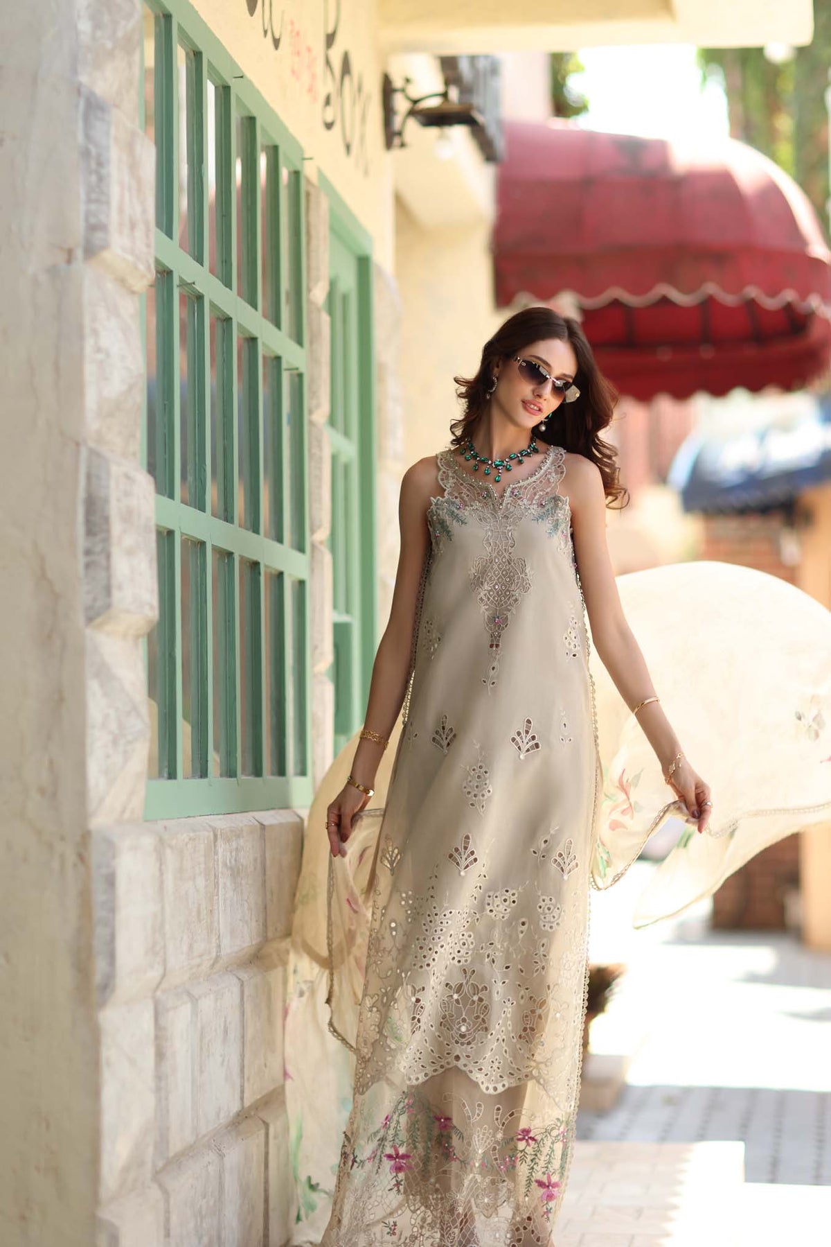 Noor by Saadia Asad | Luxe Chikankari 26 | D6 - A - Soft grey-3