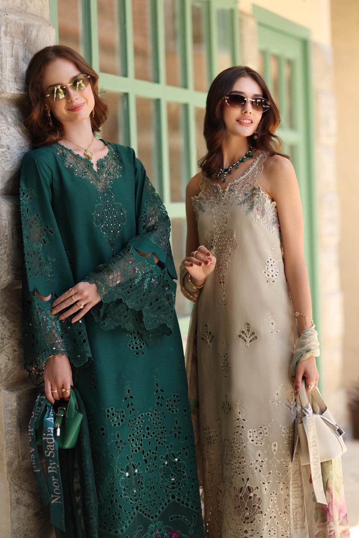 Noor by Saadia Asad | Luxe Chikankari 26 | D6 - A - Soft grey-5