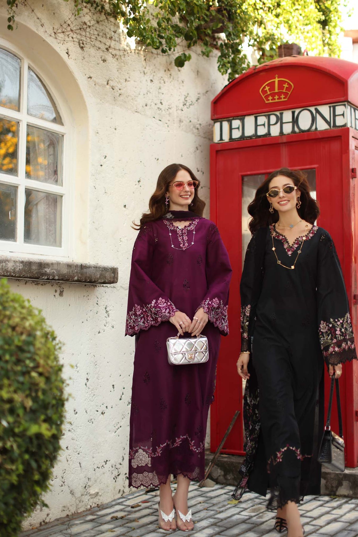 Noor by Saadia Asad | Luxe Chikankari 26 | D1 - A - plumberry-5