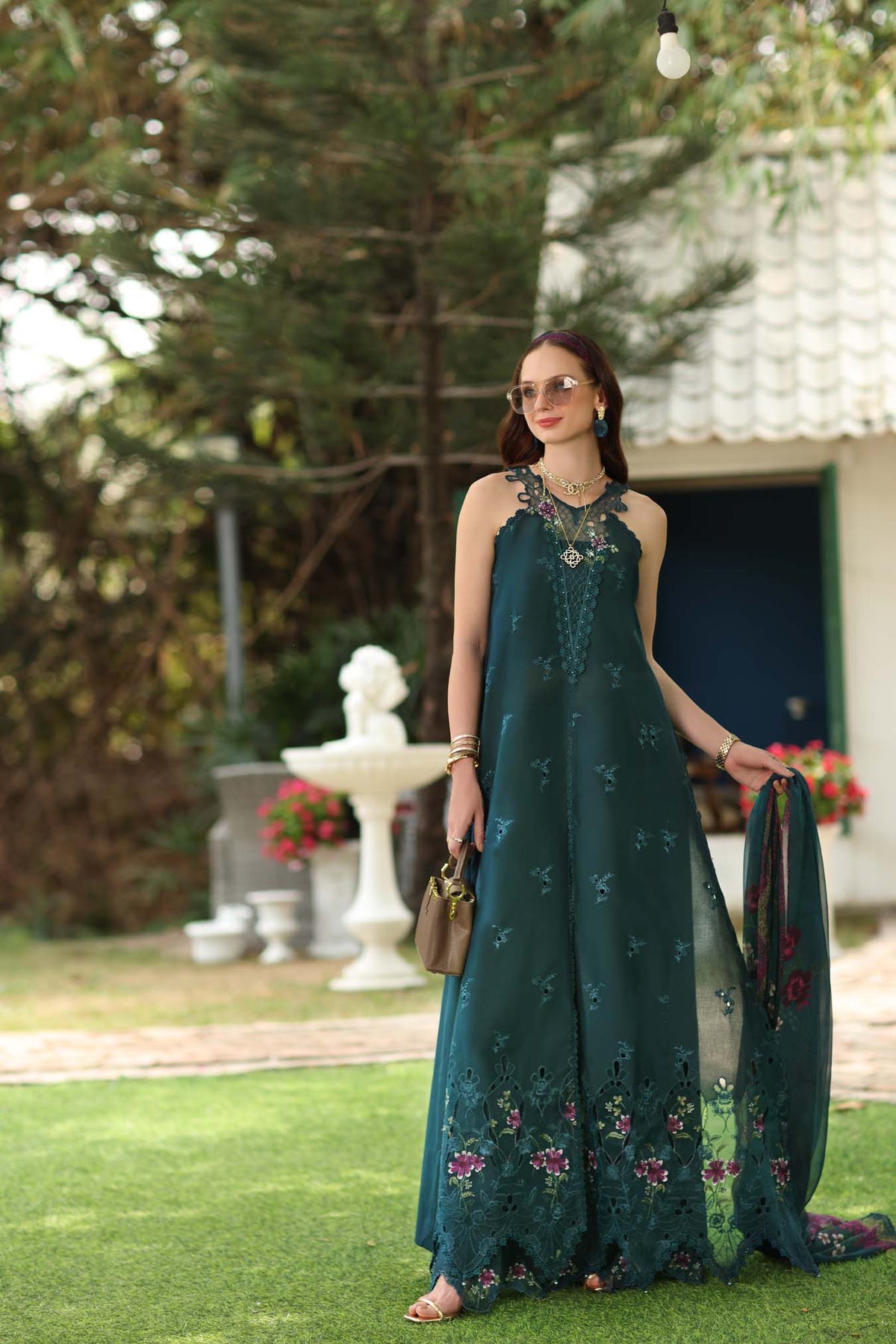 Noor by Saadia Asad | Noor Eid Printskhas 26 | D6 €“ Coblat Teal