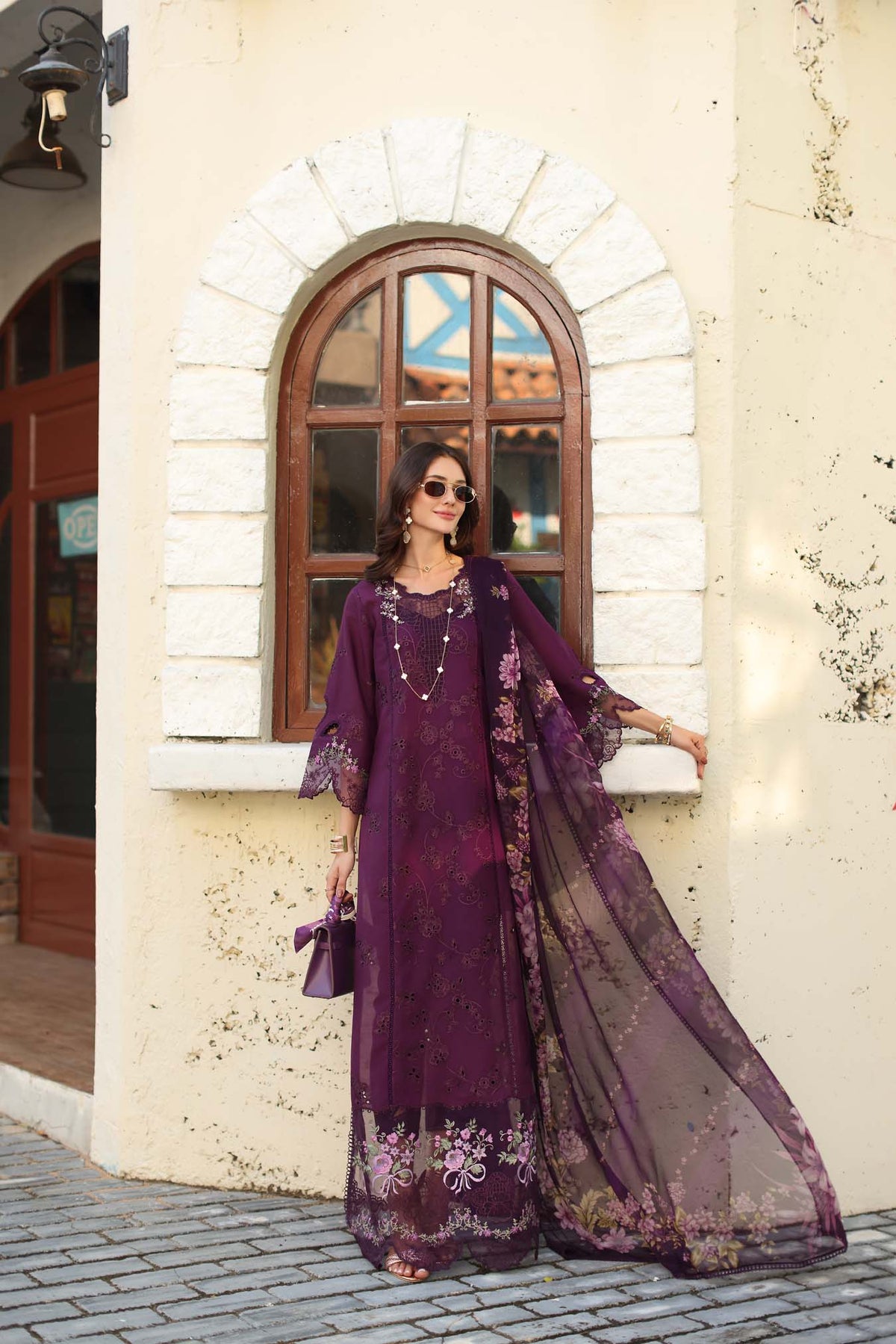 Noor by Saadia Asad | Luxe Chikankari 26 | D5 - A - Itten Plum
