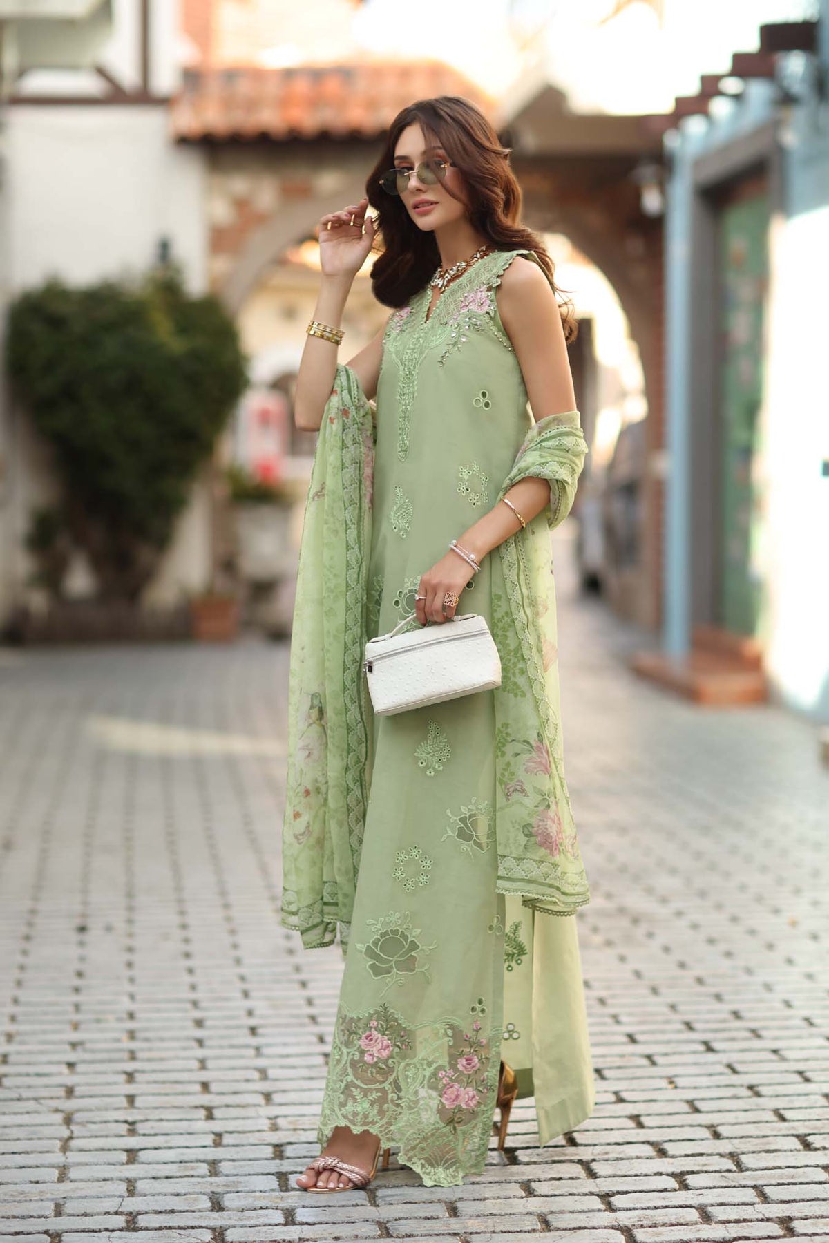 Noor by Saadia Asad | Luxe Chikankari 26 | D3 - A - Pistachio-2