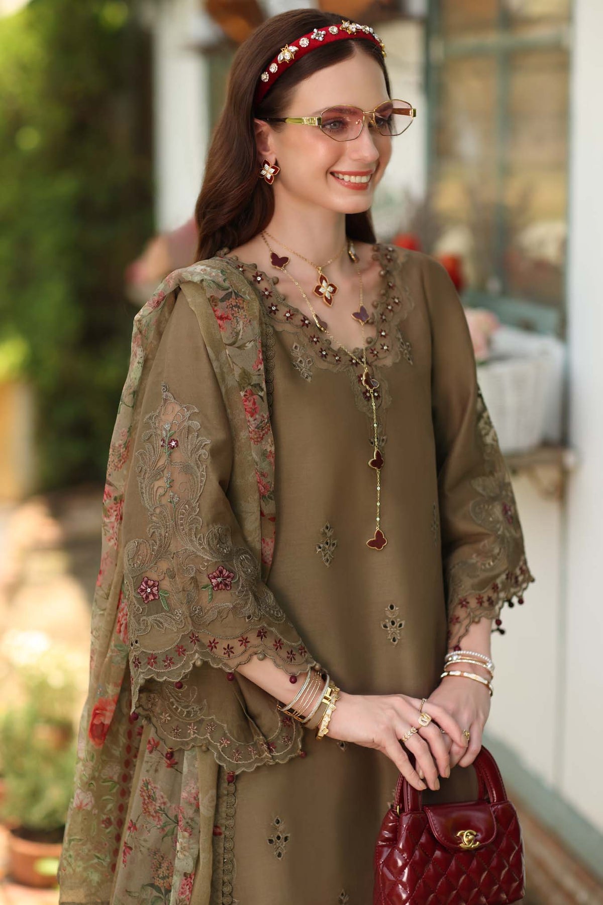Noor by Saadia Asad | Noor Eid Printskhas 26 |D8 €“ Mocha Sienna, image 2