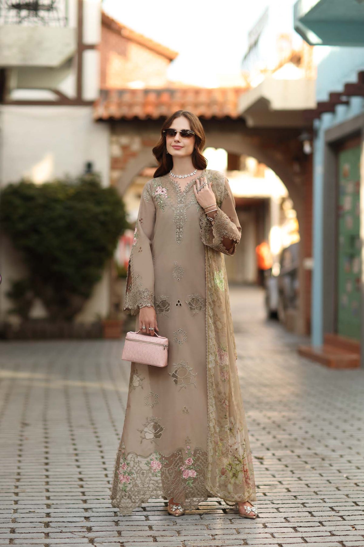 Noor by Saadia Asad | Luxe Chikankari 26 | D3 - B - Soft Mocha