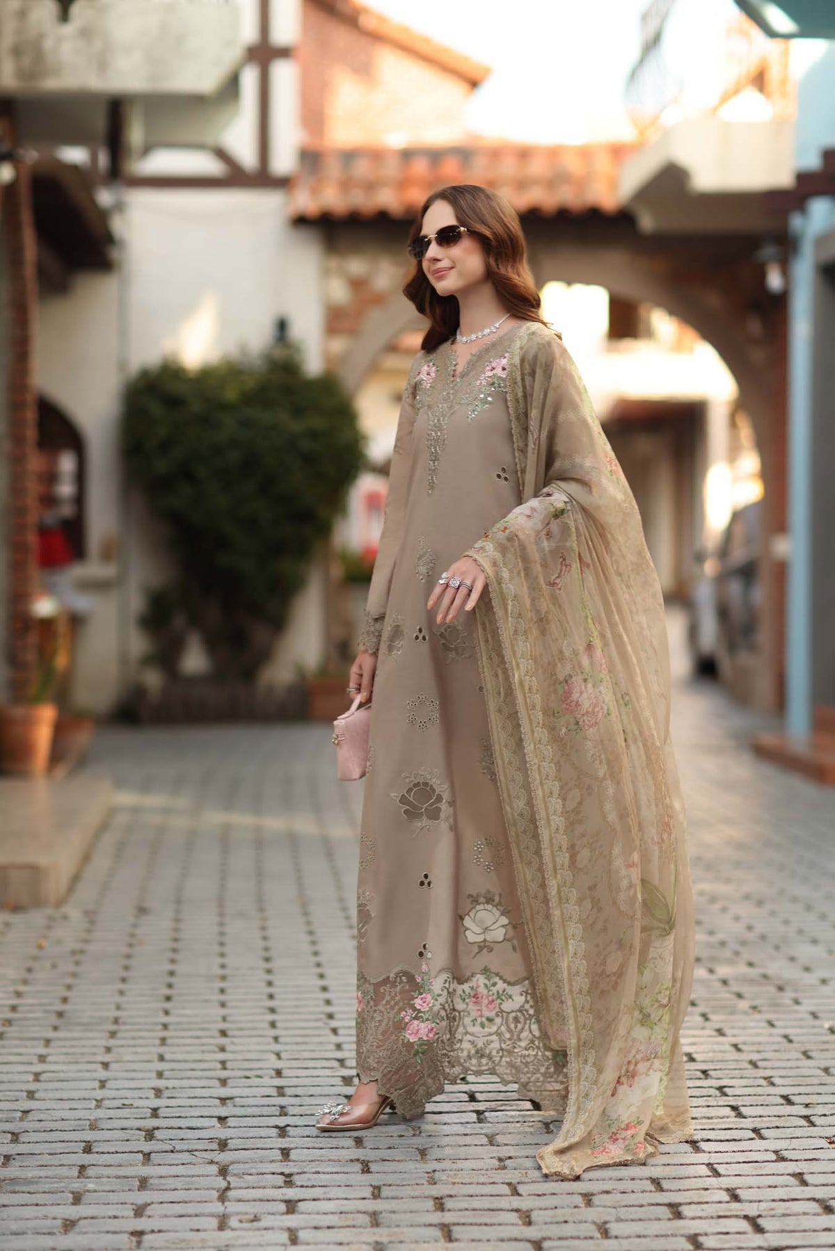 Noor by Saadia Asad | Luxe Chikankari 26 | D3 - B - Soft Mocha-3
