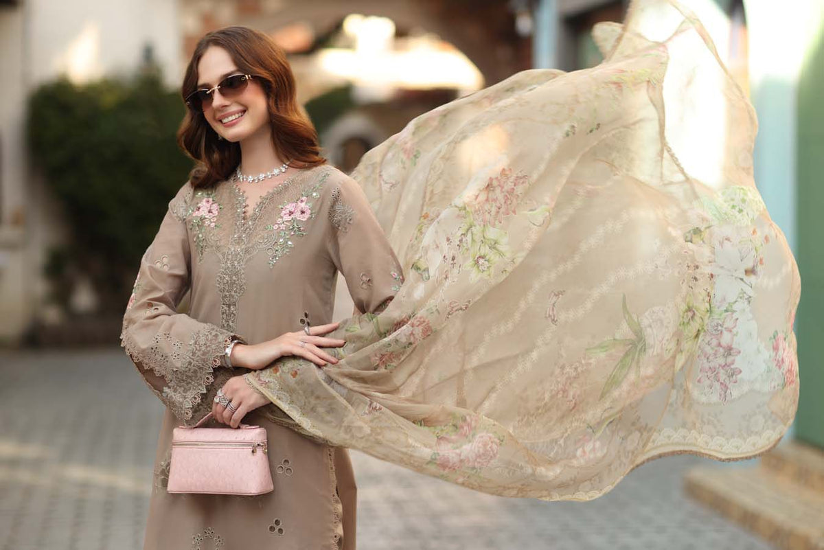 Noor by Saadia Asad | Luxe Chikankari 26 | D3 - B - Soft Mocha-5