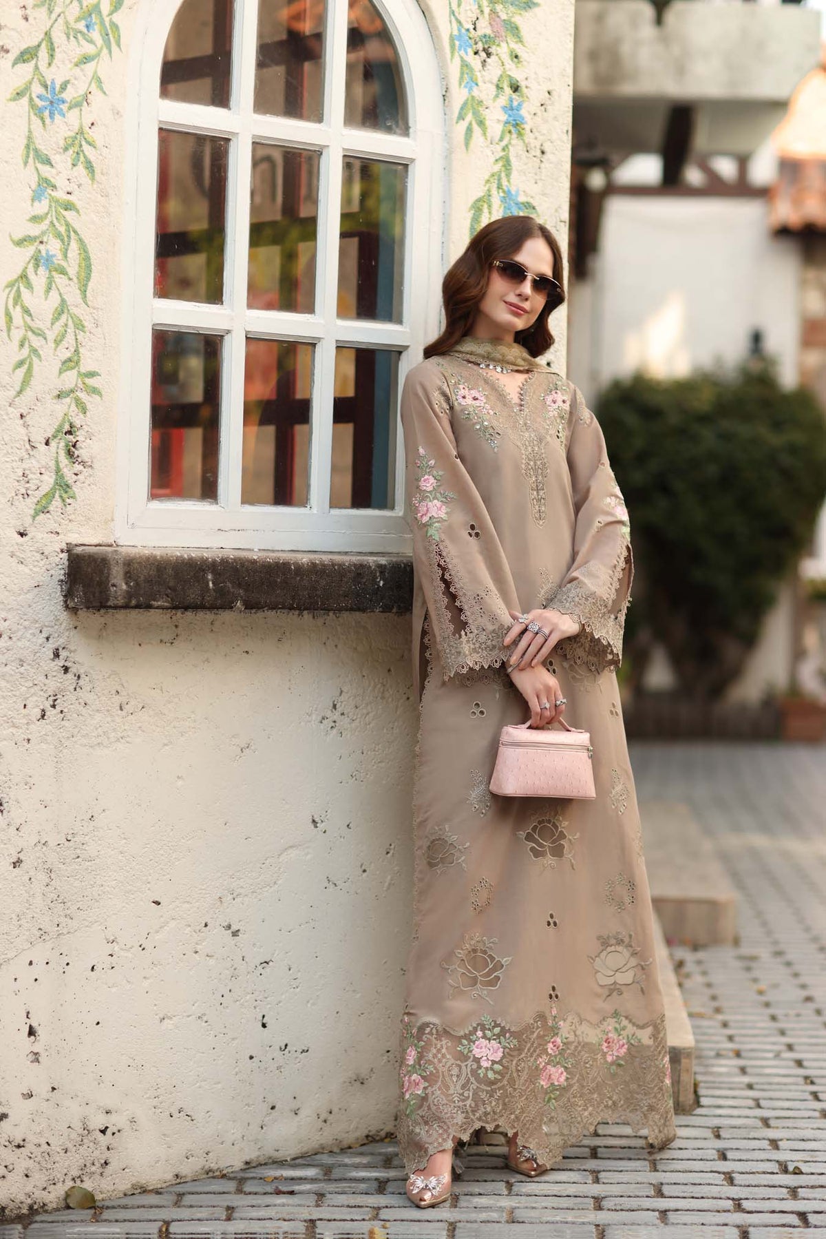 Noor by Saadia Asad | Luxe Chikankari 26 | D3 - B - Soft Mocha-2