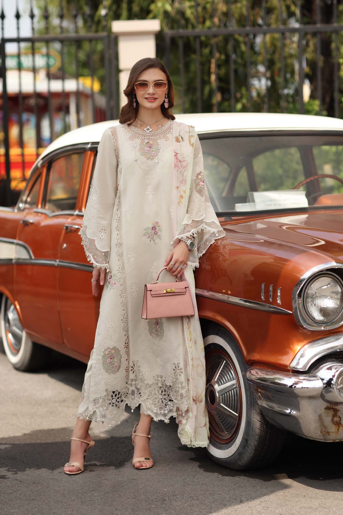 Noor by Saadia Asad | Eid Luxe Chikankari 26 | D2 - Pearl Ivory, image 2