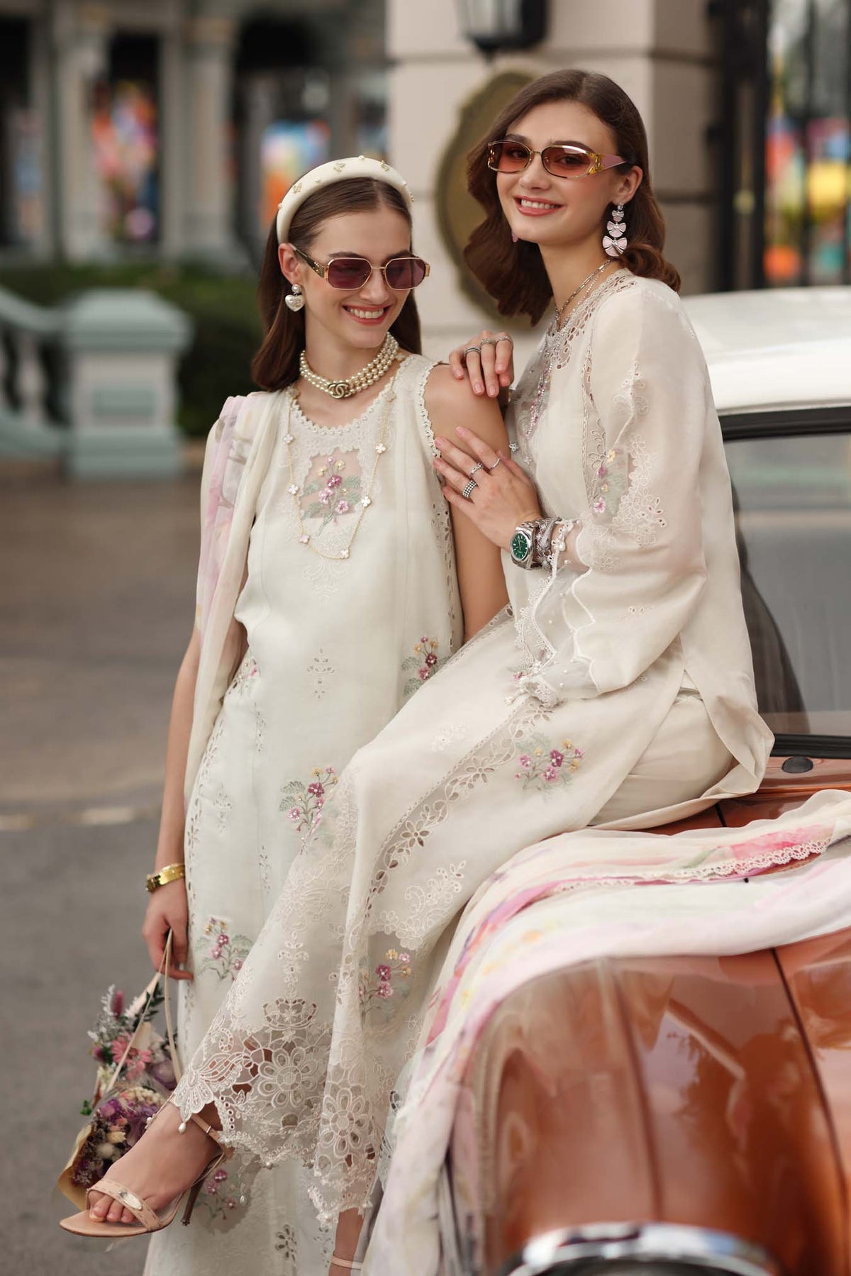 Noor by Saadia Asad | Eid Luxe Chikankari 26 | D2 - Pearl Ivory, image 8