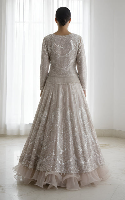 Threads and Motifs | Formal Dresses 25 | Net Embroidered Blouse With Lehenga