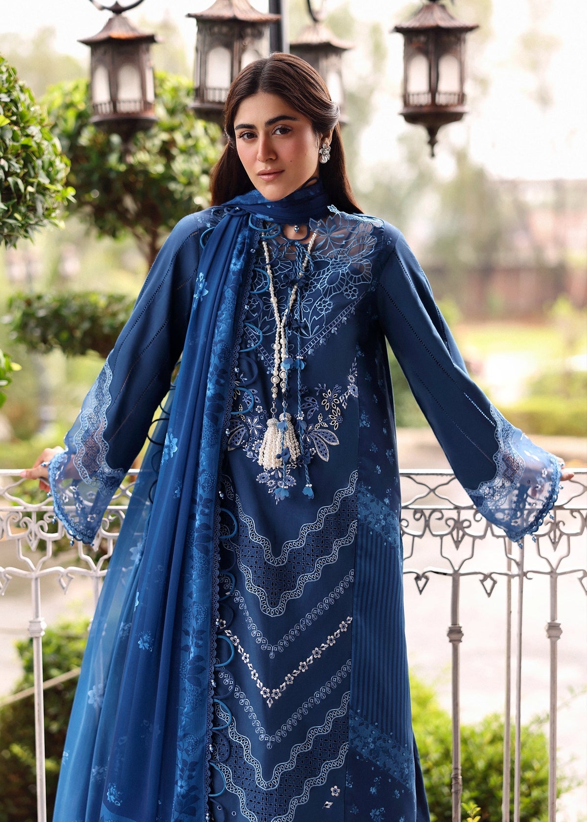 Sardinia | Embroidered Lawn Edit 26 | Terrace Blue, image 5