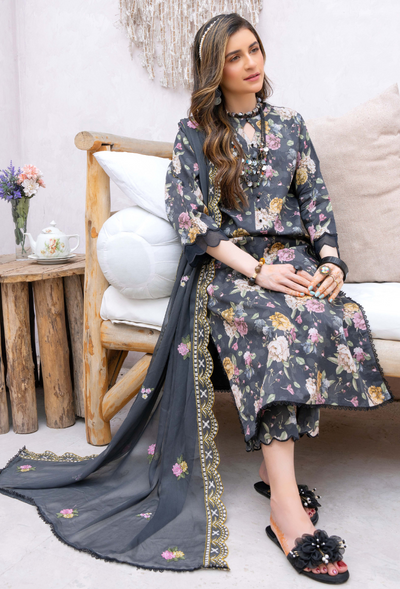 Humdum | Gardenia Lawn 24 | PLG 3 - D03 -  HumDum Luxury - Original Designer Dress - House of Maryam