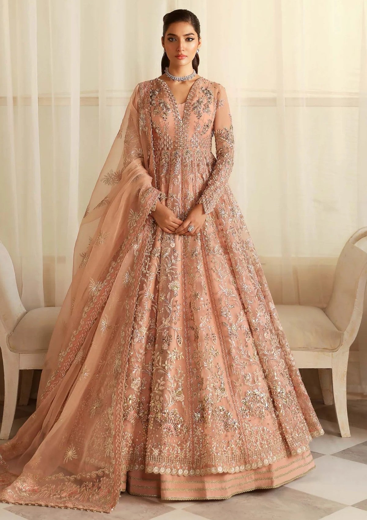 Akbar Aslam Sueno organza formal maxi