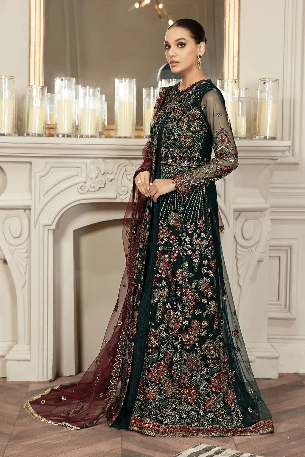 Zarif | Mehroz Formals | PINE GREEN