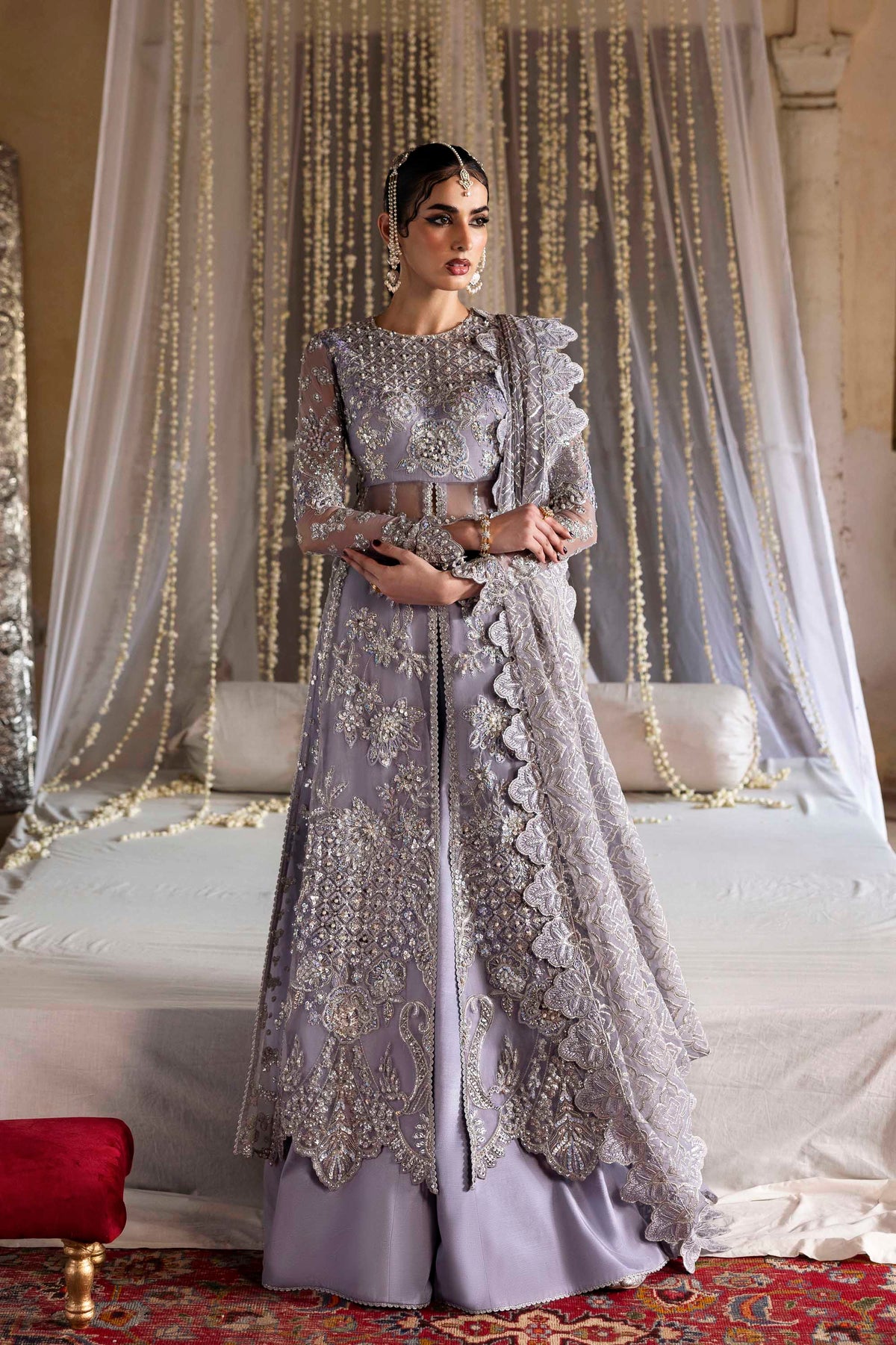 Akbar Aslam Yashm organza formal suit