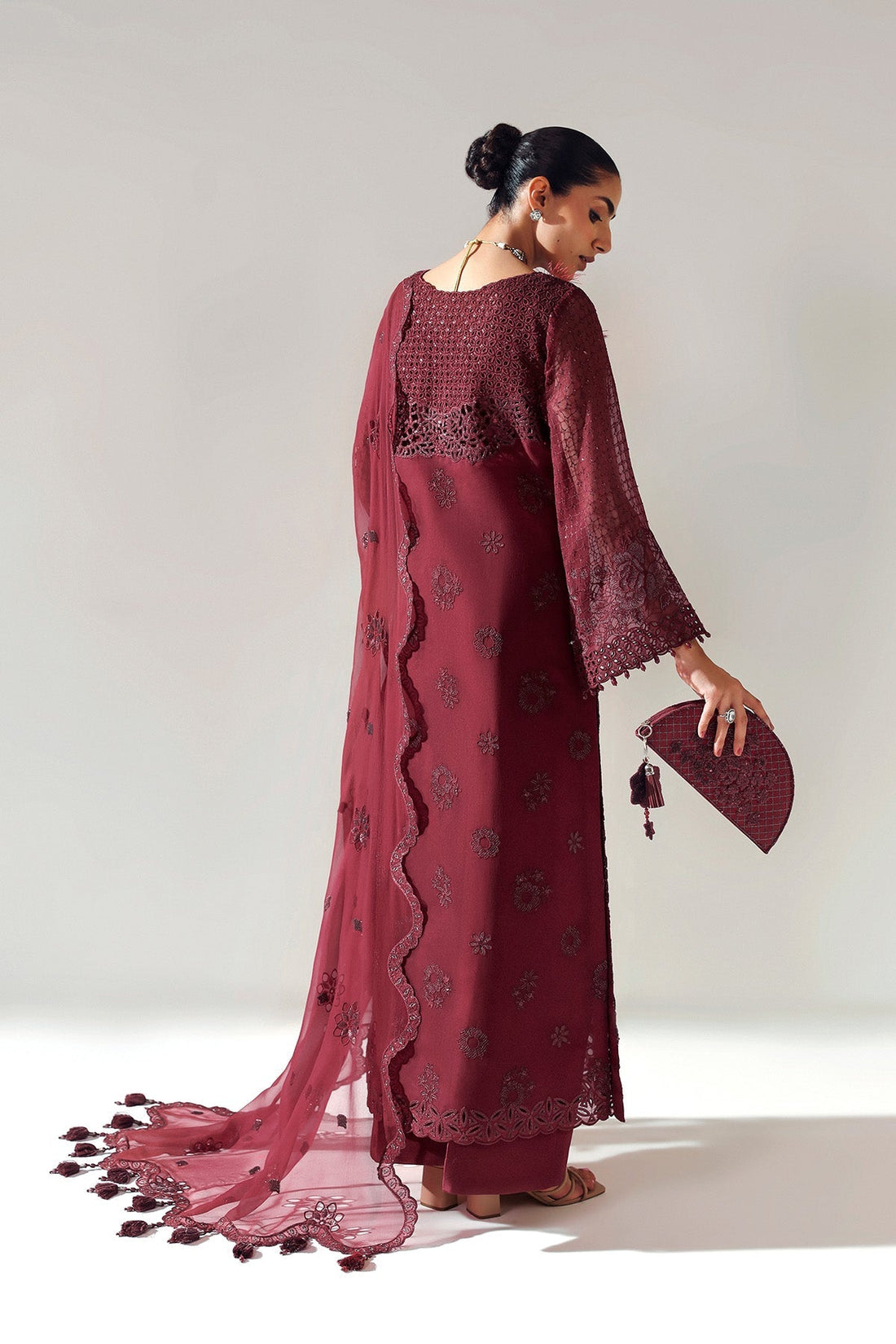 Alizeh | Aymal Luxury Bamber Chiffon | RIKA MAROON