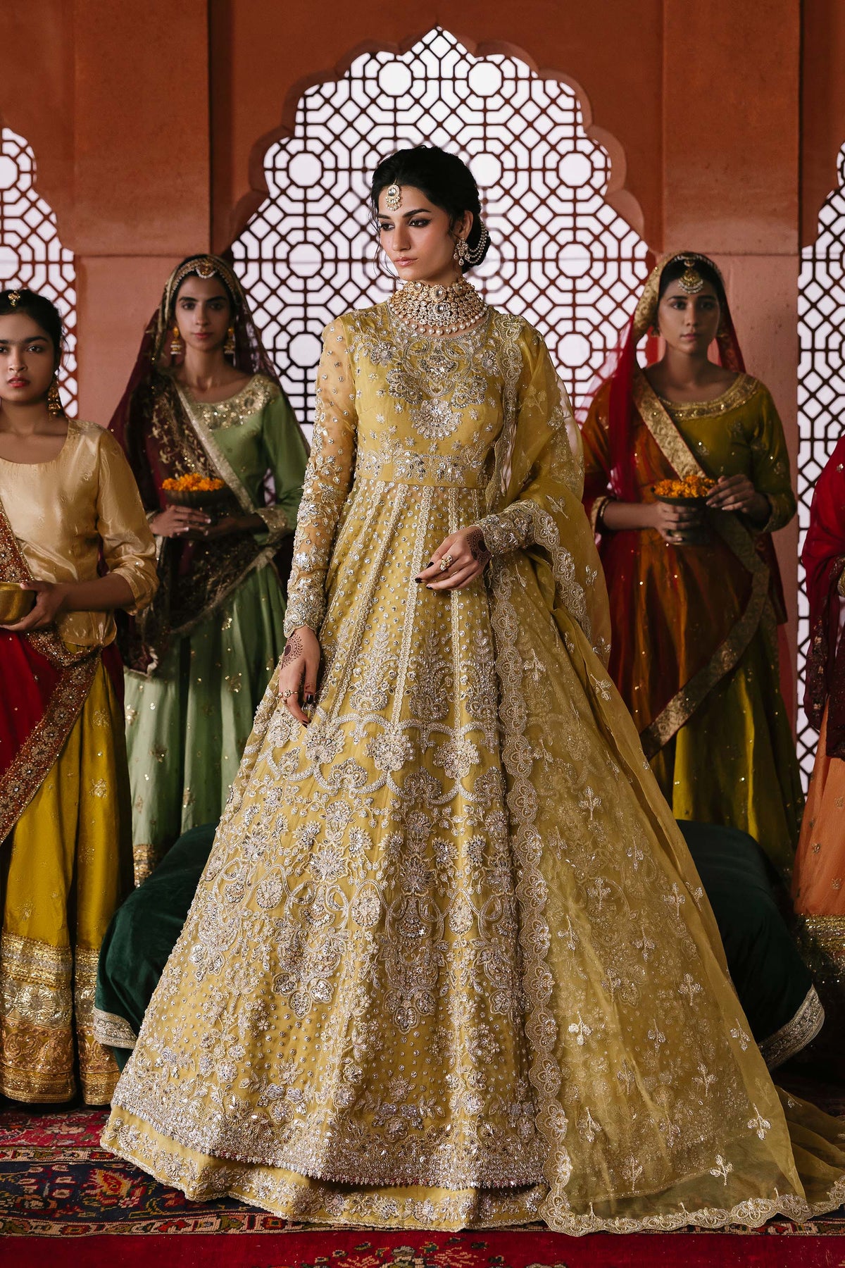 Akbar Aslam Roshanara organza formal maxi and lehenga