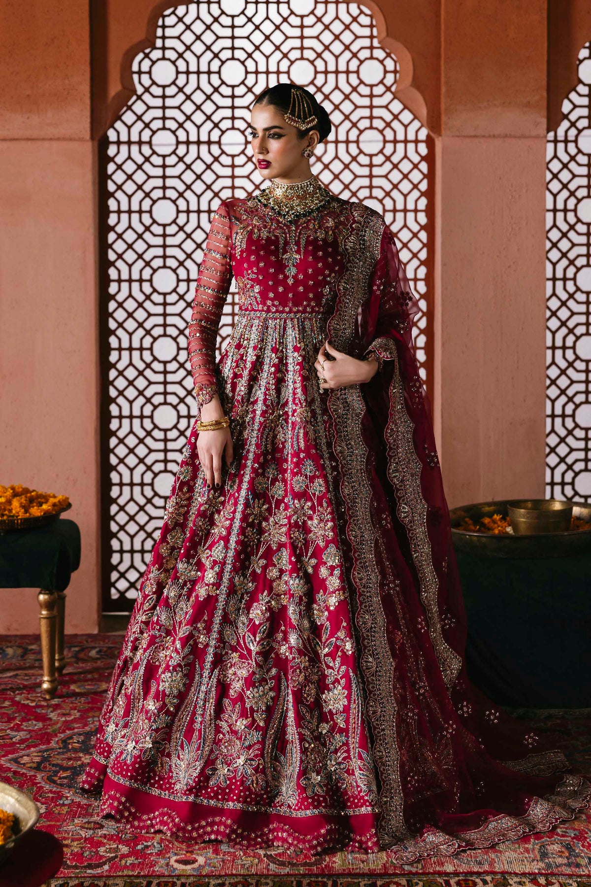 Akbar Aslam Jahanara organza formal maxi