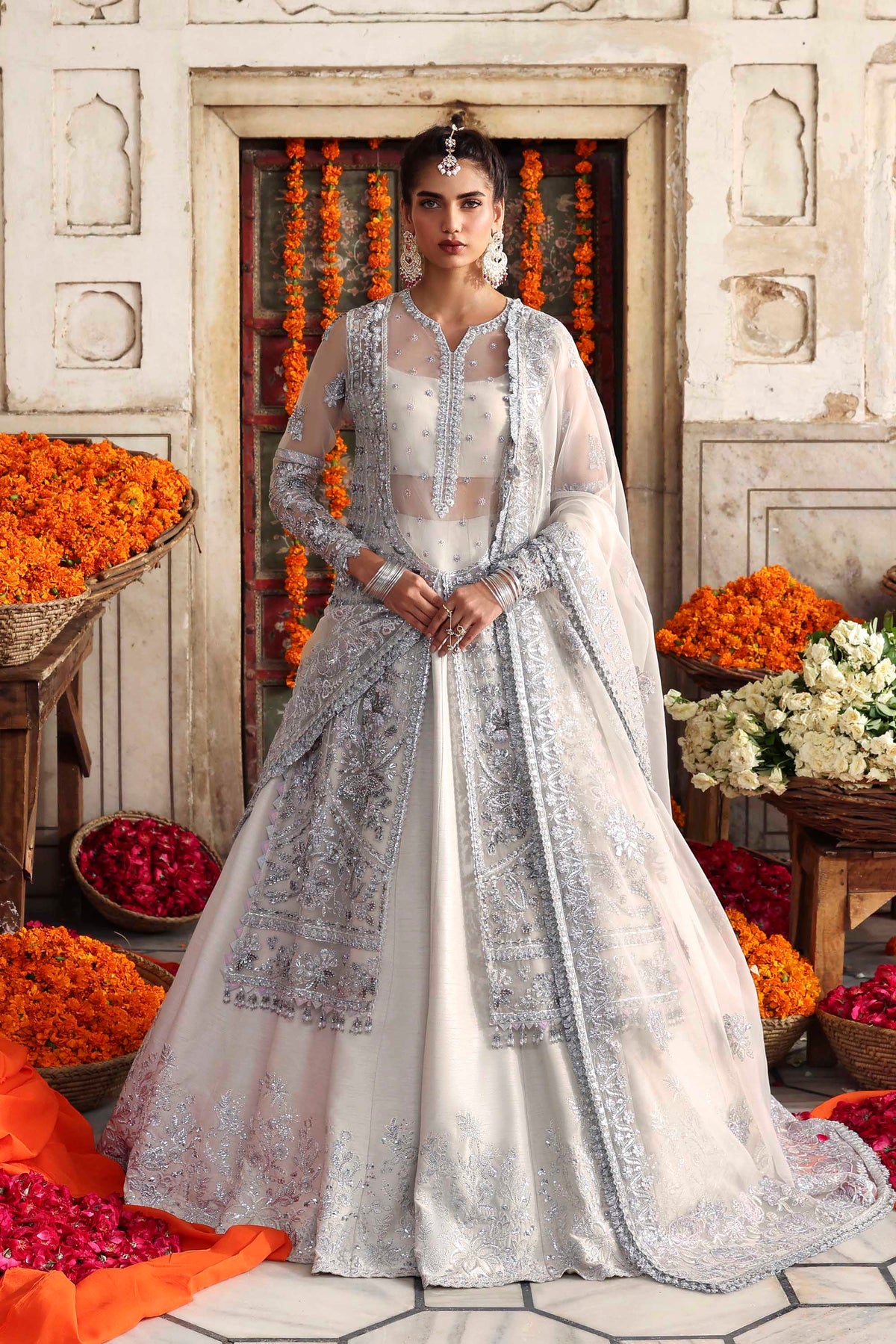 Akbar Aslam Safina organza formal shirt and lehenga