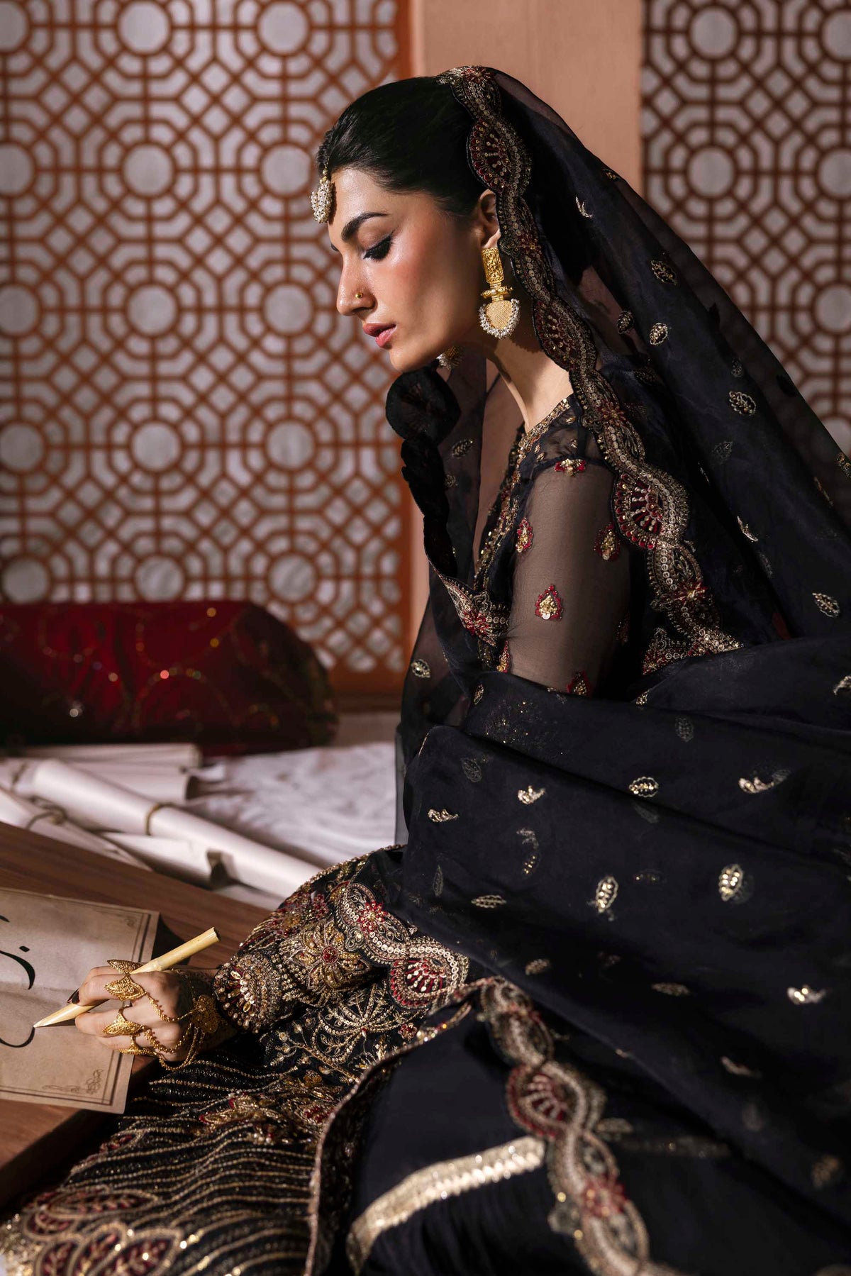 Akbar Aslam Mehtab organza formal suit, photo 4