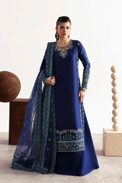 Akbar Aslam Sapphire silk formal suit