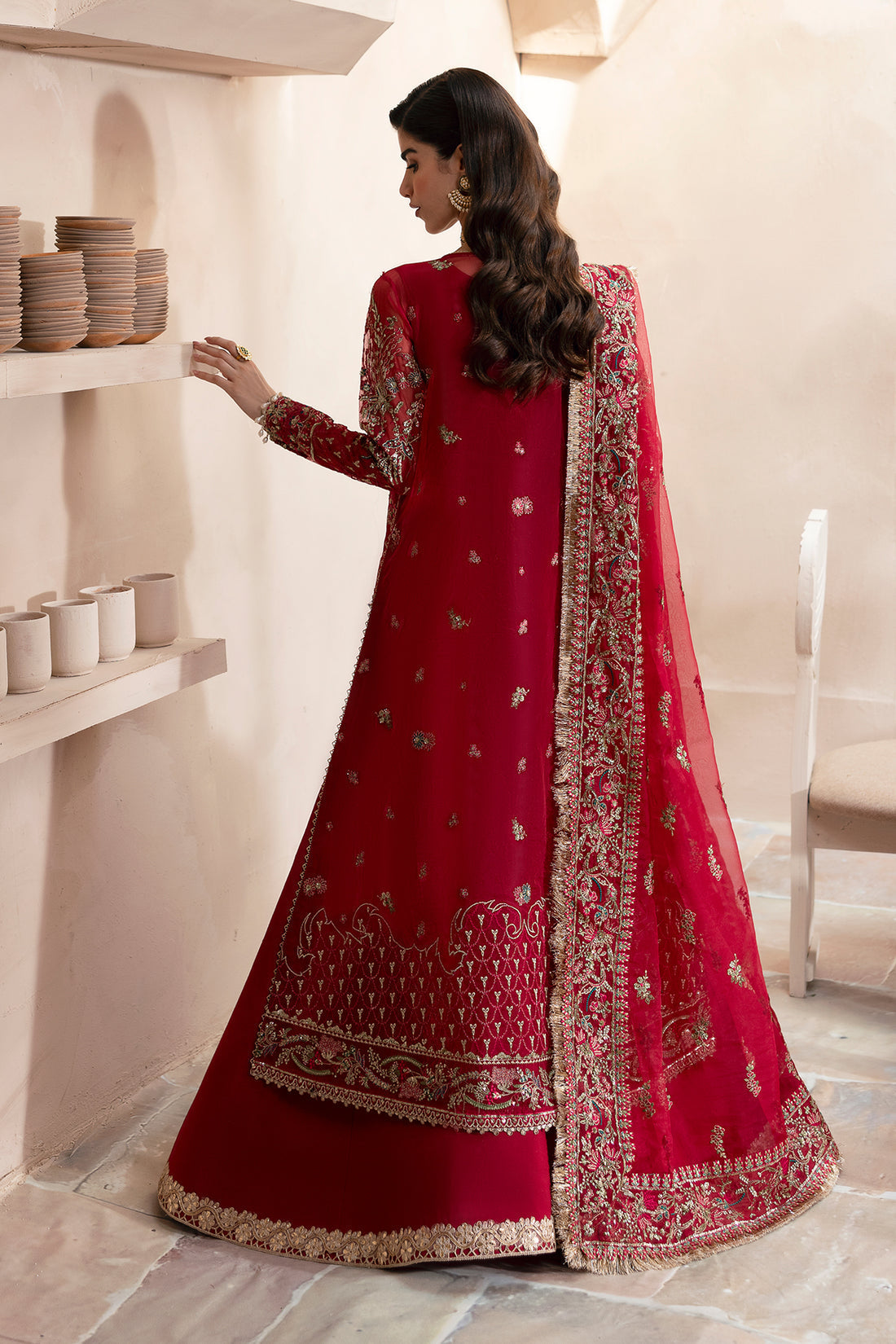 Emaan Adeel | Clay Couture | CARMINE -  Emaan Adeel Ladies Clothes - Original Designer Dress - House of Maryam