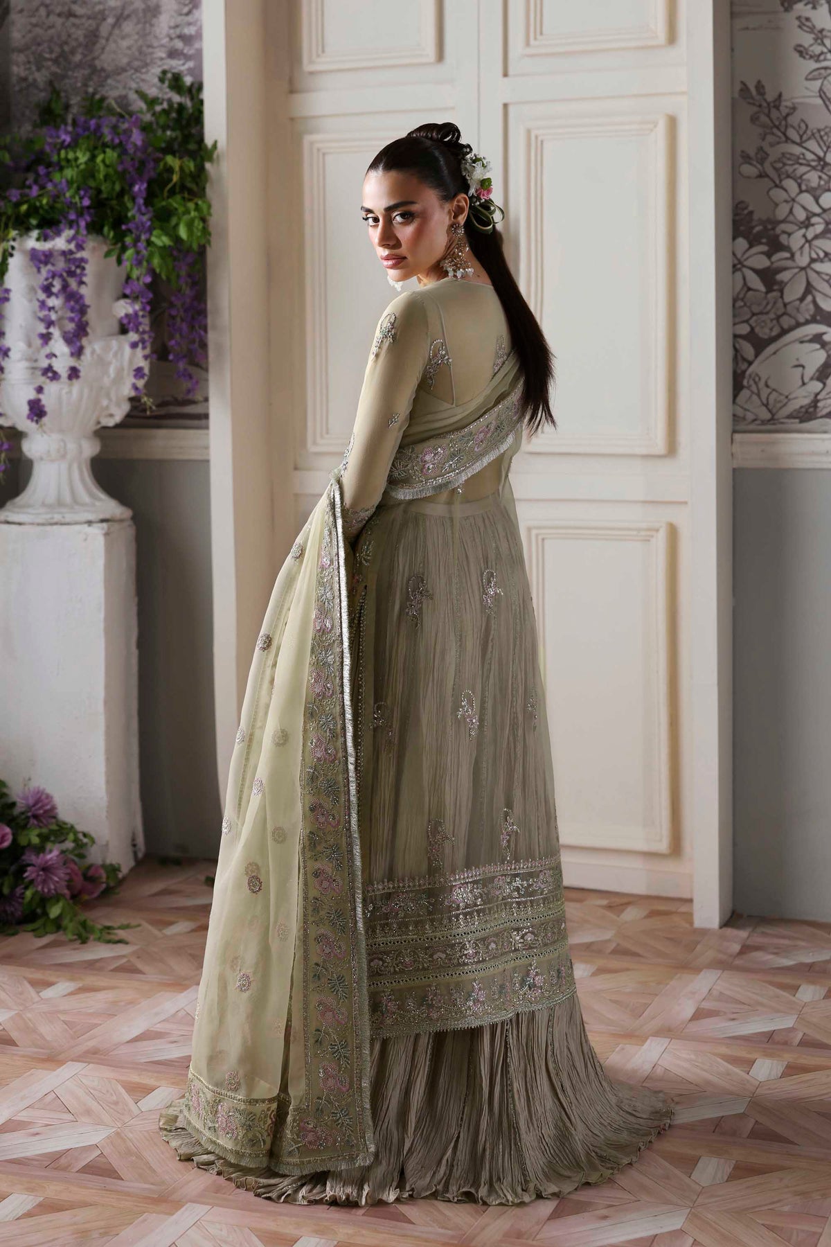 Akbar Aslam Obsidian organza formal shirt and sharara, photo 7