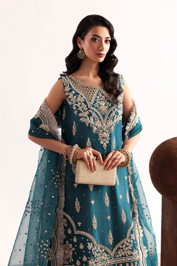 Akbar Aslam Teal silk formal suit, photo 3