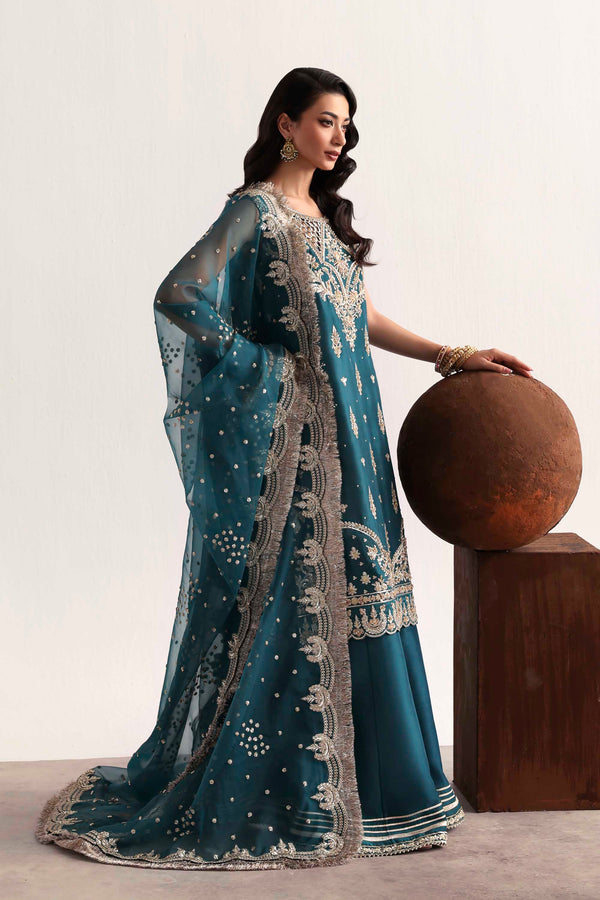 Akbar Aslam Teal silk formal suit, photo 5