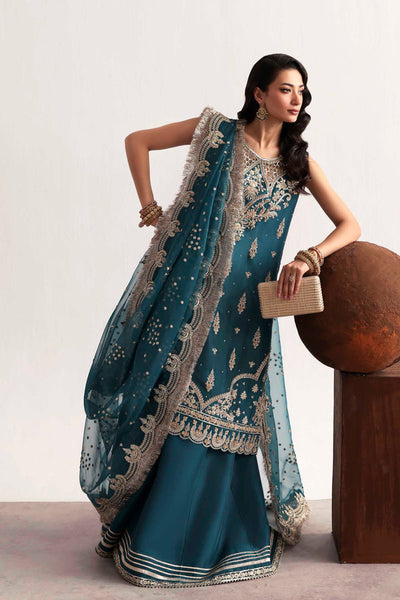 Akbar Aslam Teal silk formal suit, photo 4