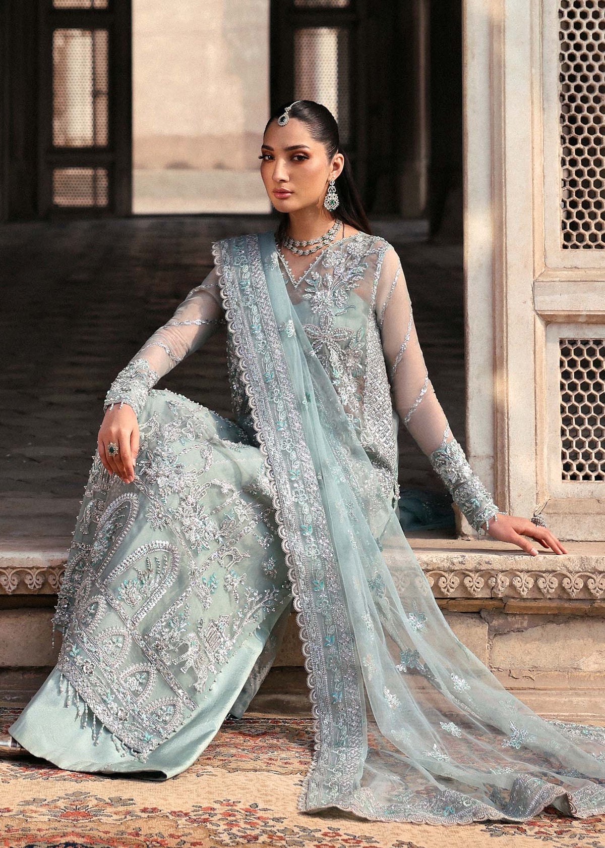 Akbar Aslam Mahrosh organza formal suit, photo 5