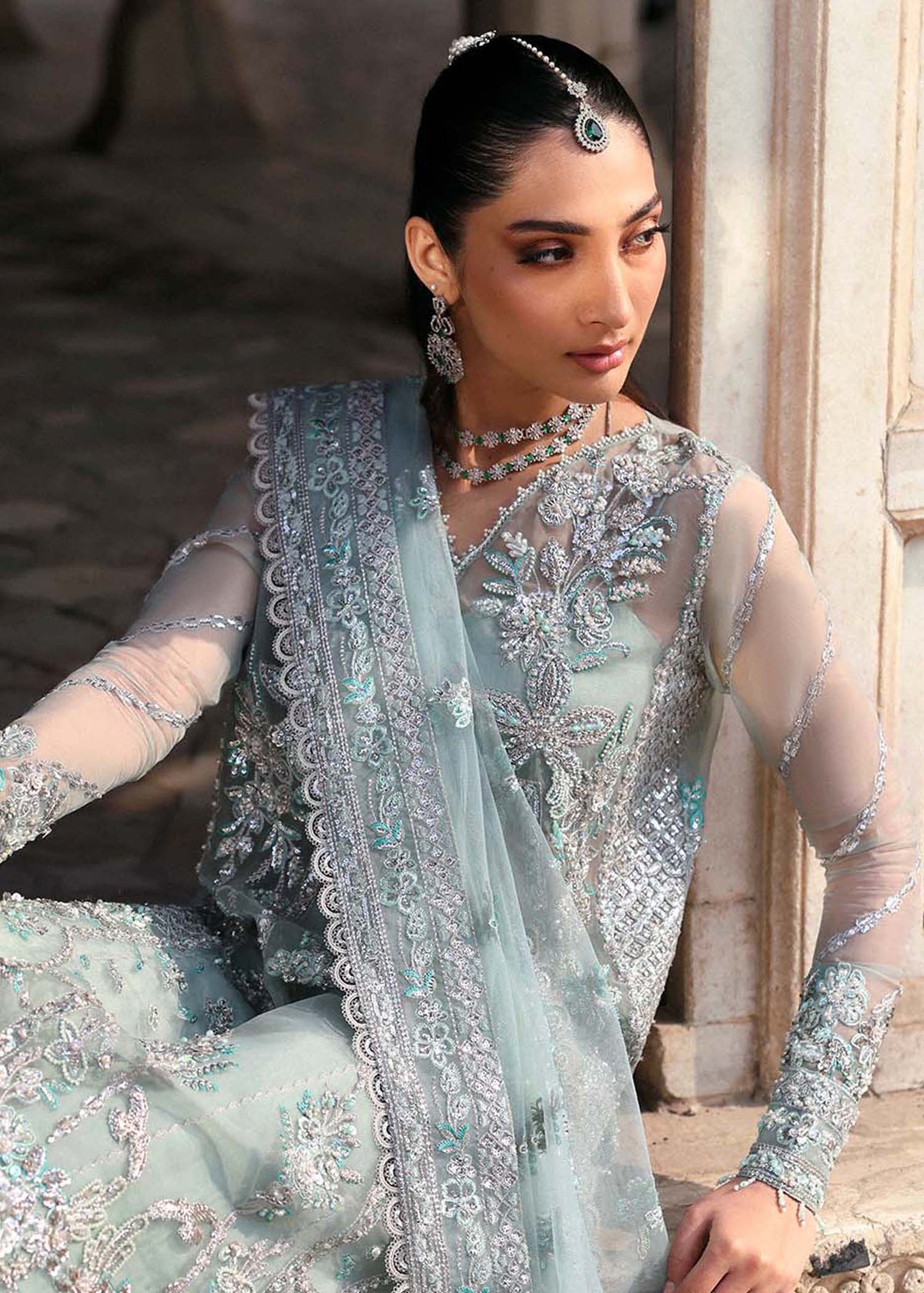 Akbar Aslam Mahrosh organza formal suit, photo 6