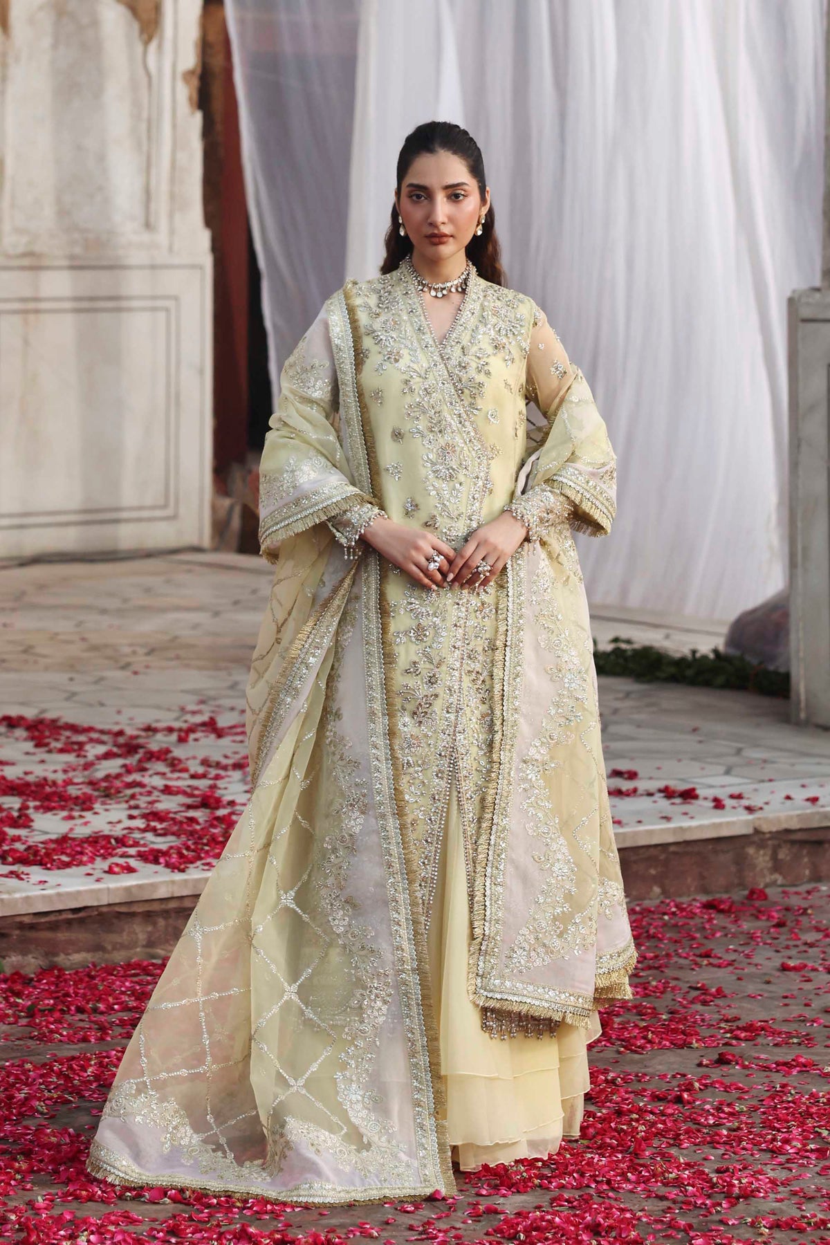 Akbar Aslam Mehro organza formal shirt and sharara