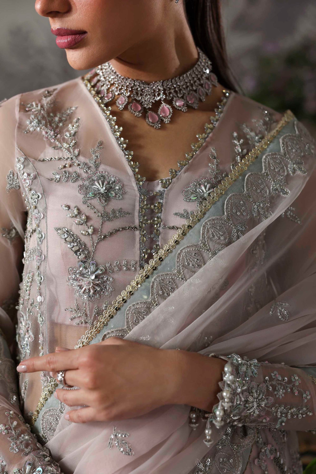 Akbar Aslam Anvaha organza formal shirt and sharara, photo 3