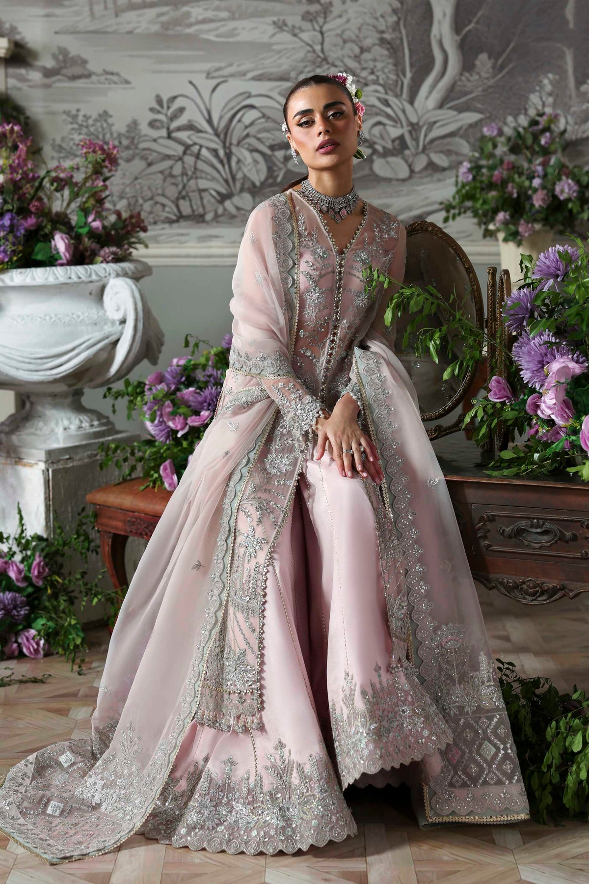 Akbar Aslam Anvaha organza formal shirt and sharara, photo 4