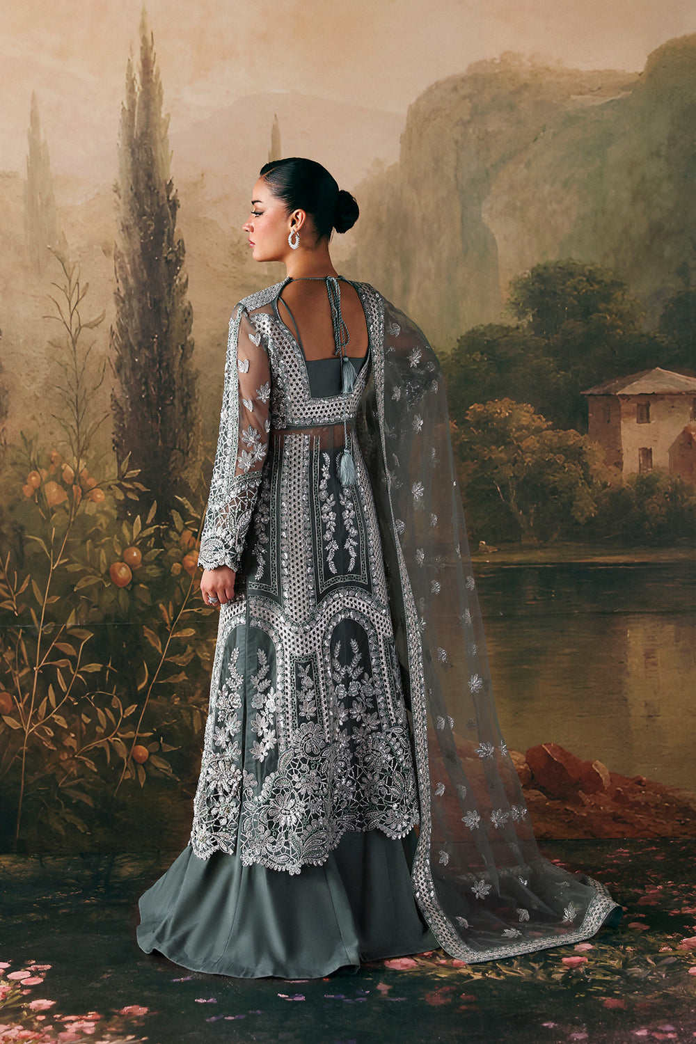 Afrozeh Crescent grey raw silk formal suit, photo 2