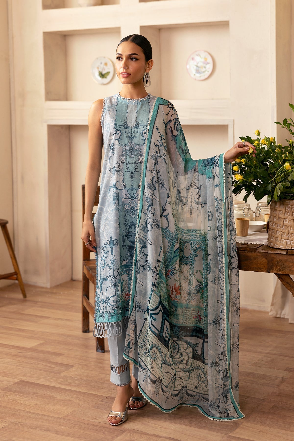 Sahar | Selene 25 | Silver Mist -  Sahar Ladies Clothes - Original Designer Dress - House of Maryam