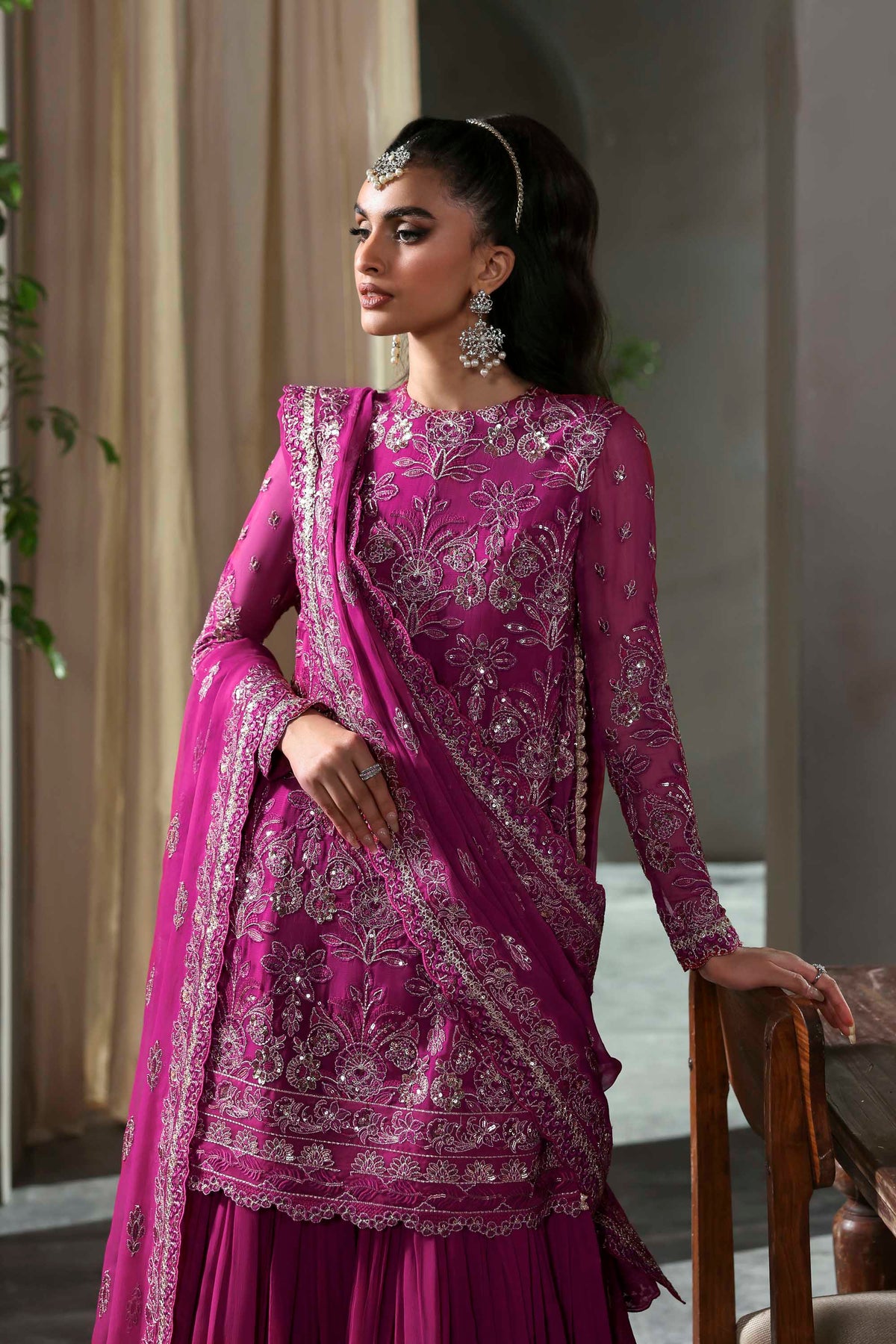 Akbar Aslam Mehzar chiffon formal shirt and gharara, photo 3