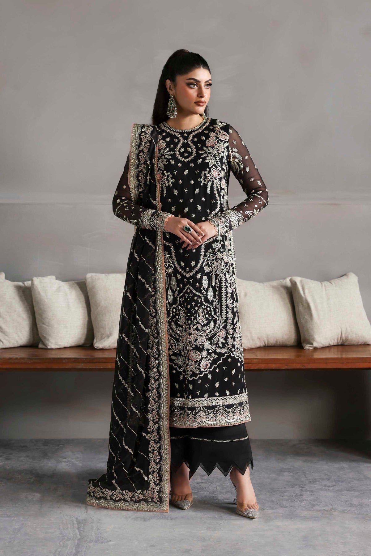 Akbar Aslam Zehmaya chiffon formal suit
