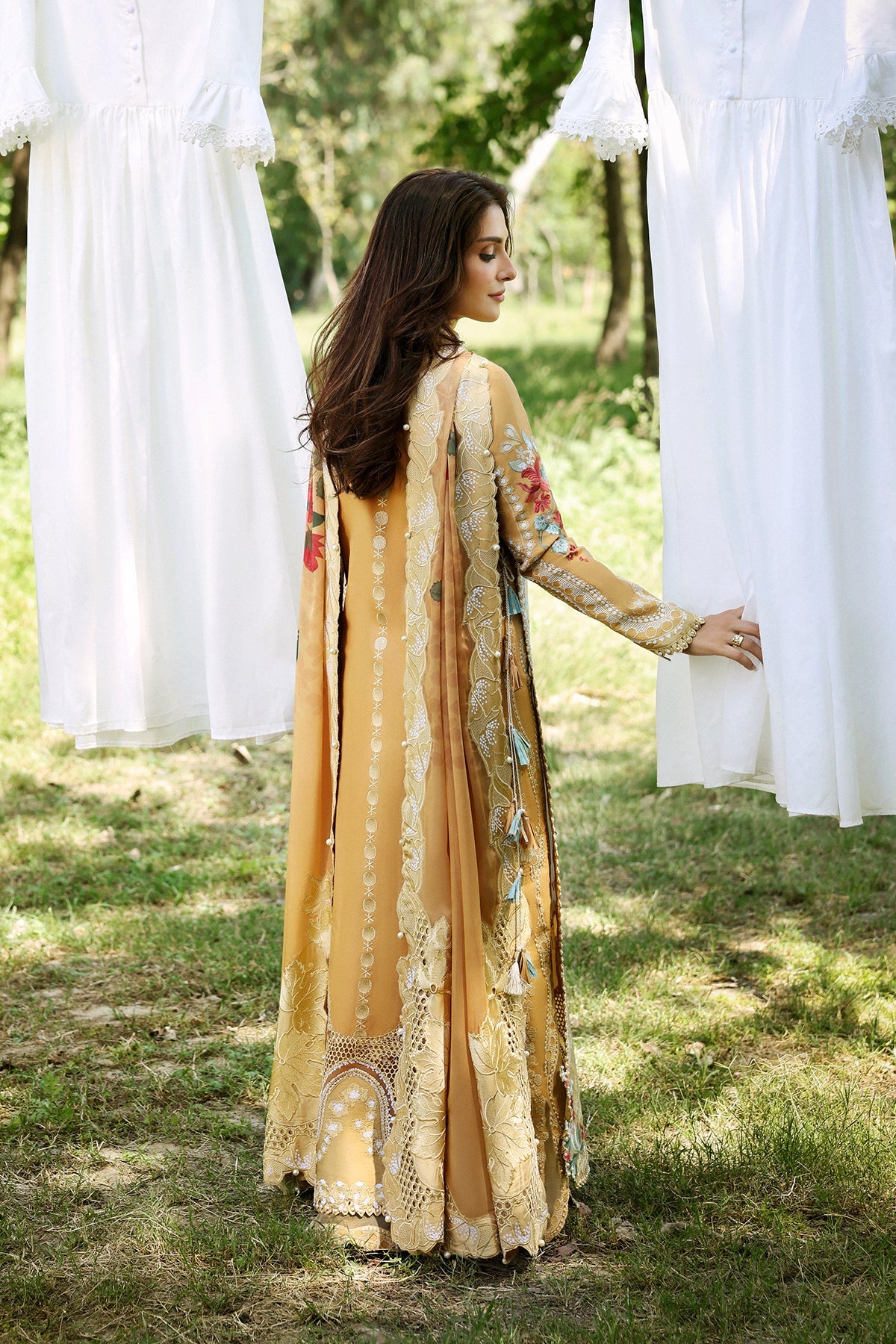 Afrozeh Leial mustard embroidered lawn suit, photo 2