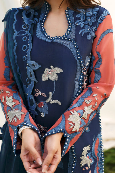 Afrozeh Avaia navy embroidered lawn suit, photo 4