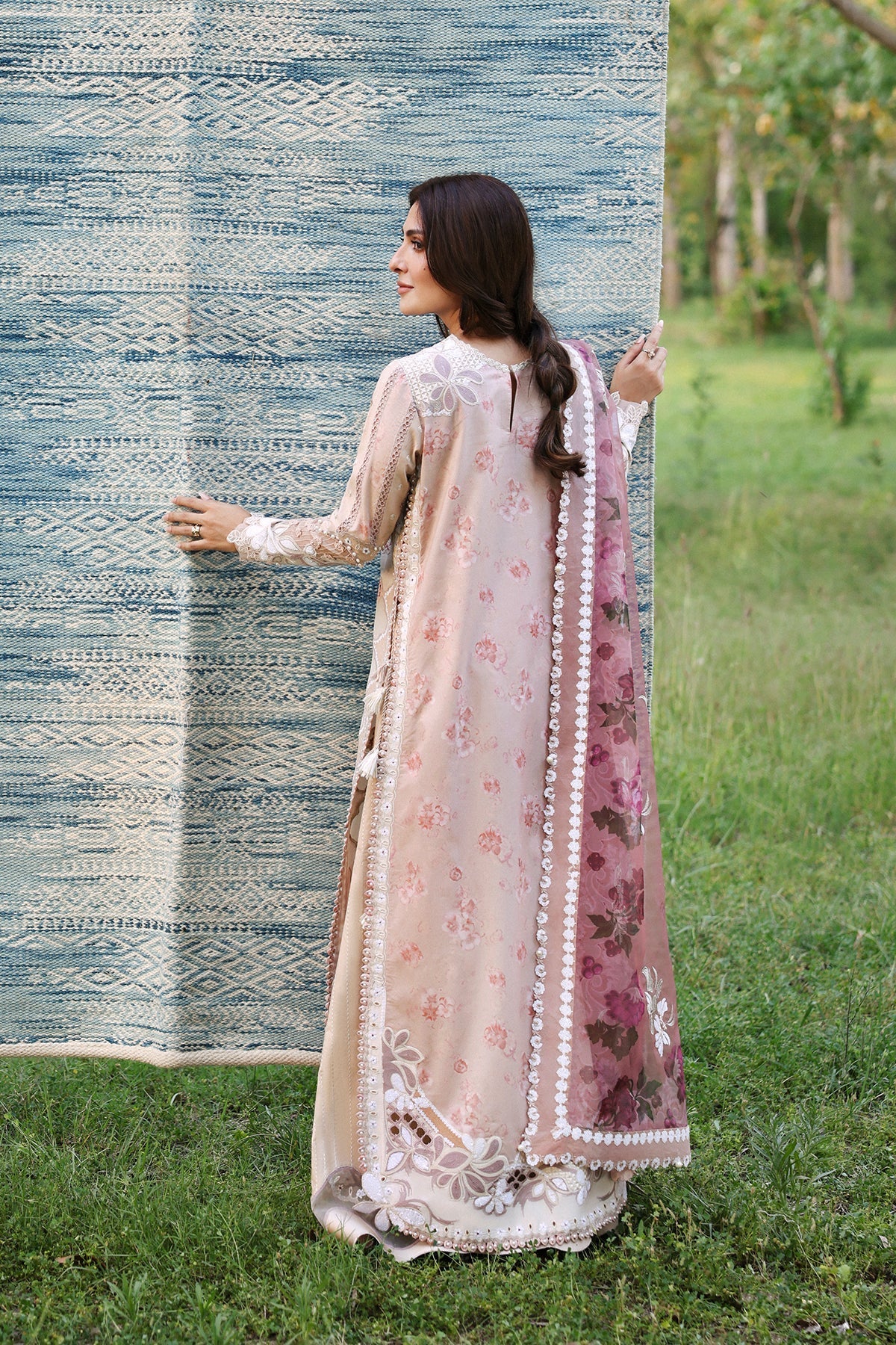 Afrozeh Zeyam coffee embroidered lawn suit, photo 2