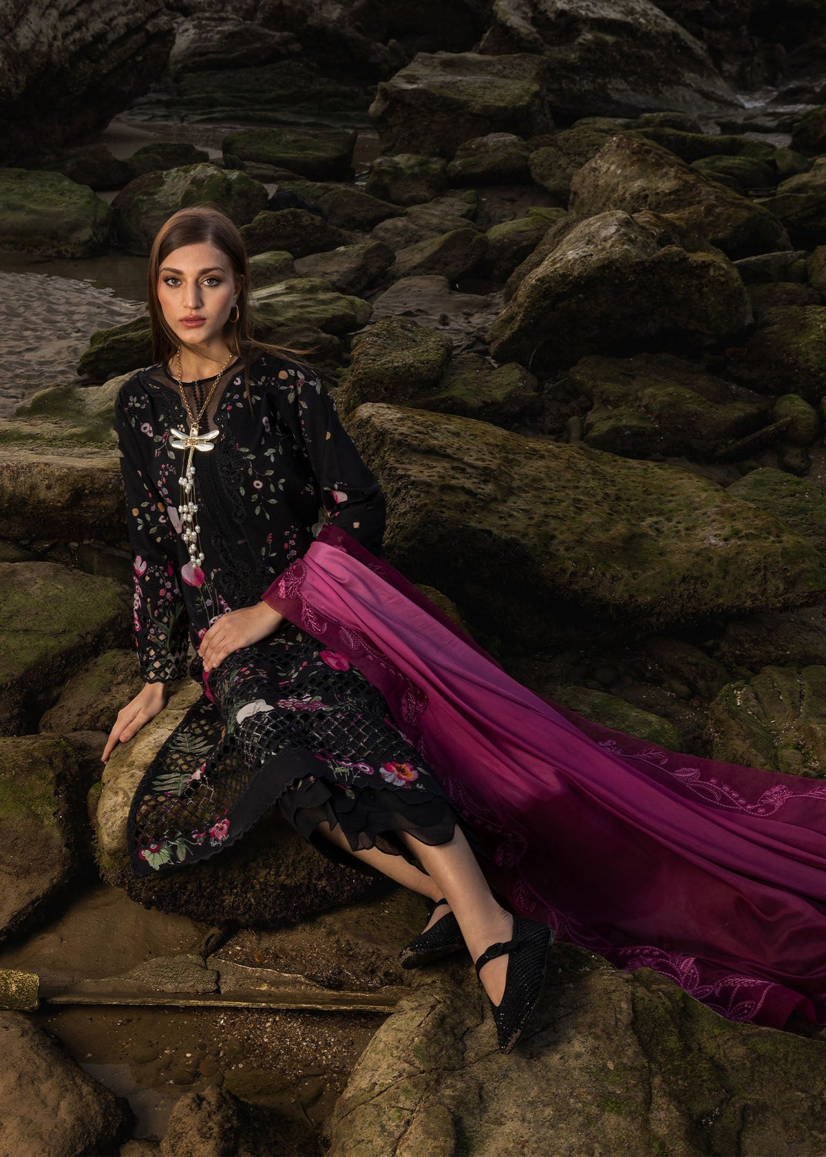 Crimson | Floe by Crimson | Bloom Bold - D4 B -  Crimson Ladies Clothes - Original Designer Dress - House of Maryam