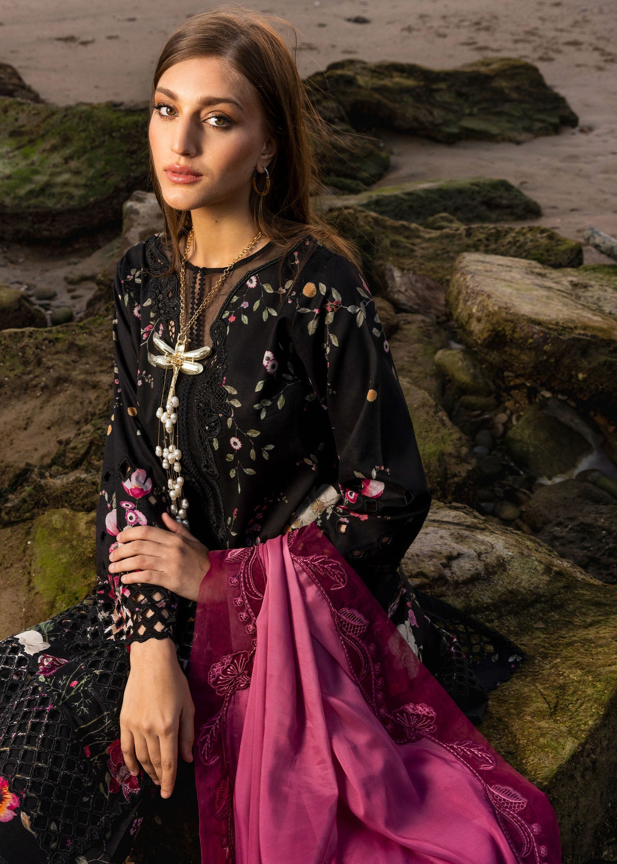 Crimson | Floe by Crimson | Bloom Bold - D4 B -  Crimson Ladies Clothes - Original Designer Dress - House of Maryam
