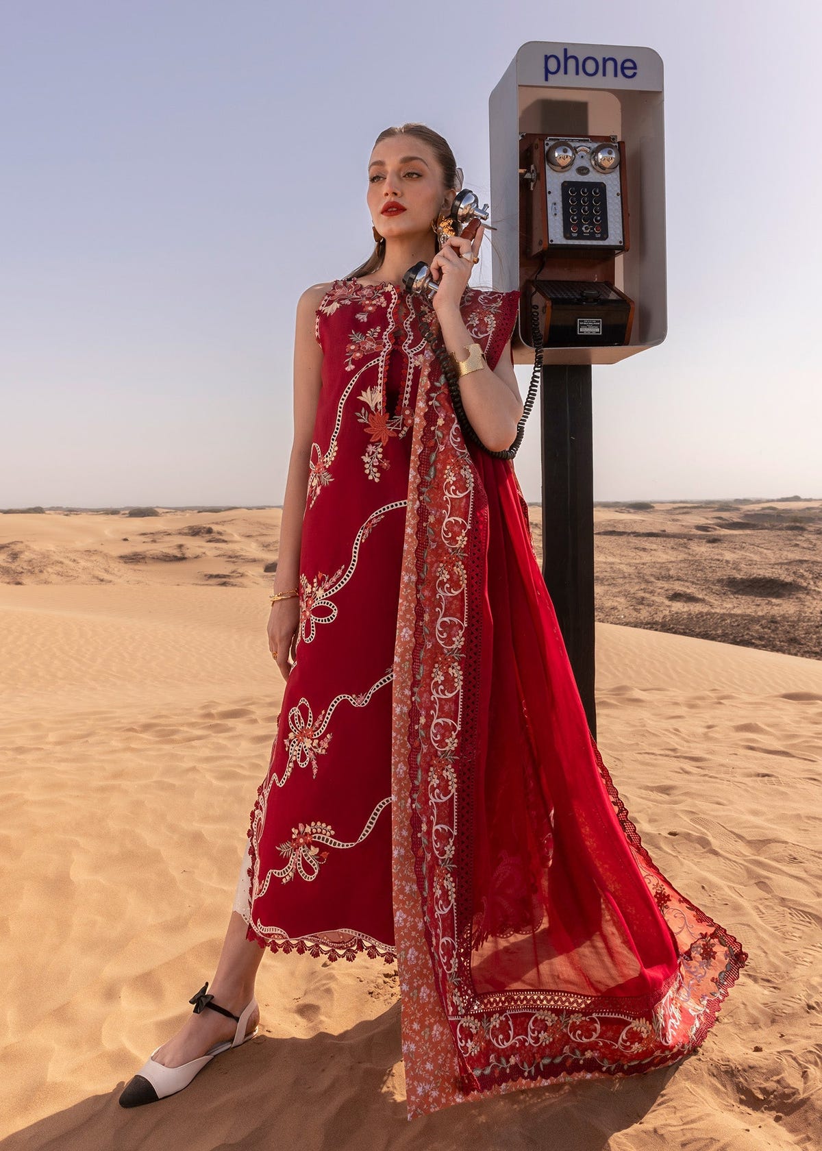 Crimson | Floe by Crimson | Twirls And Ties - D8 B -  Crimson Ladies Clothes - Original Designer Dress - House of Maryam