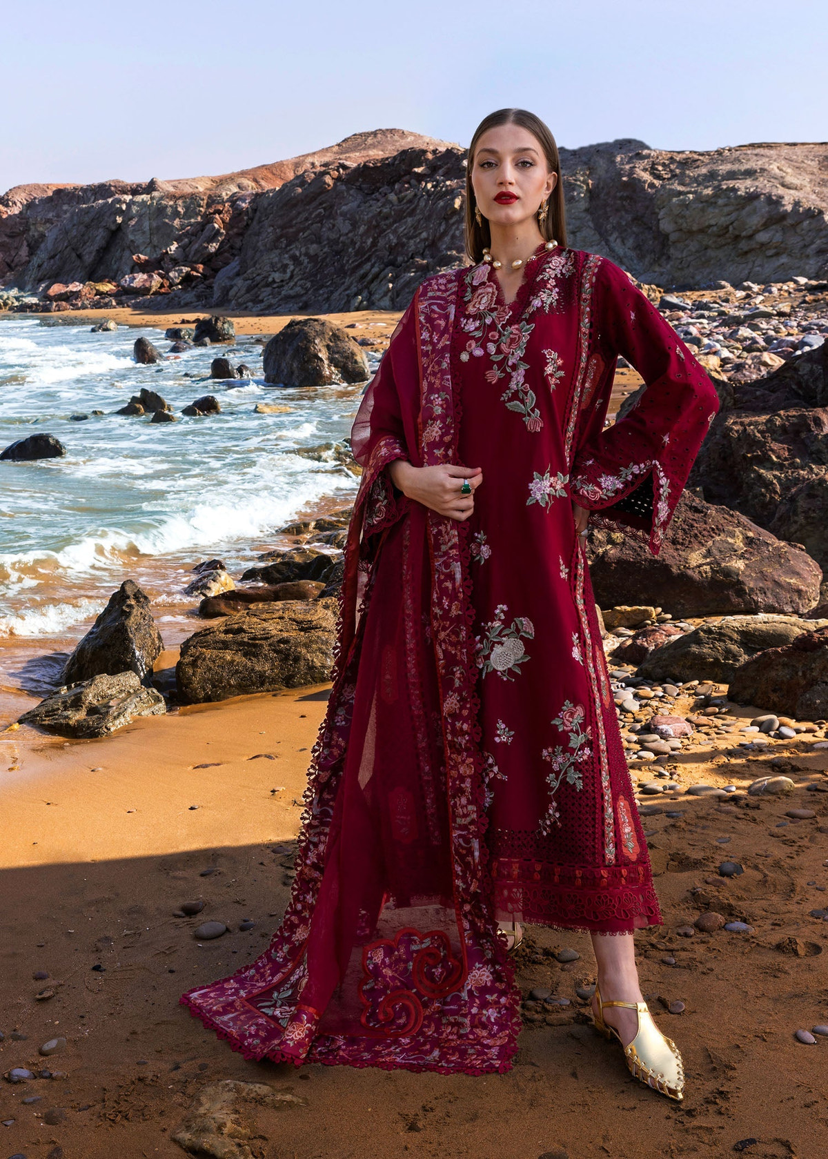 Crimson | Floe by Crimson | Parsi Threads - D5 B -  Crimson Ladies Clothes - Original Designer Dress - House of Maryam