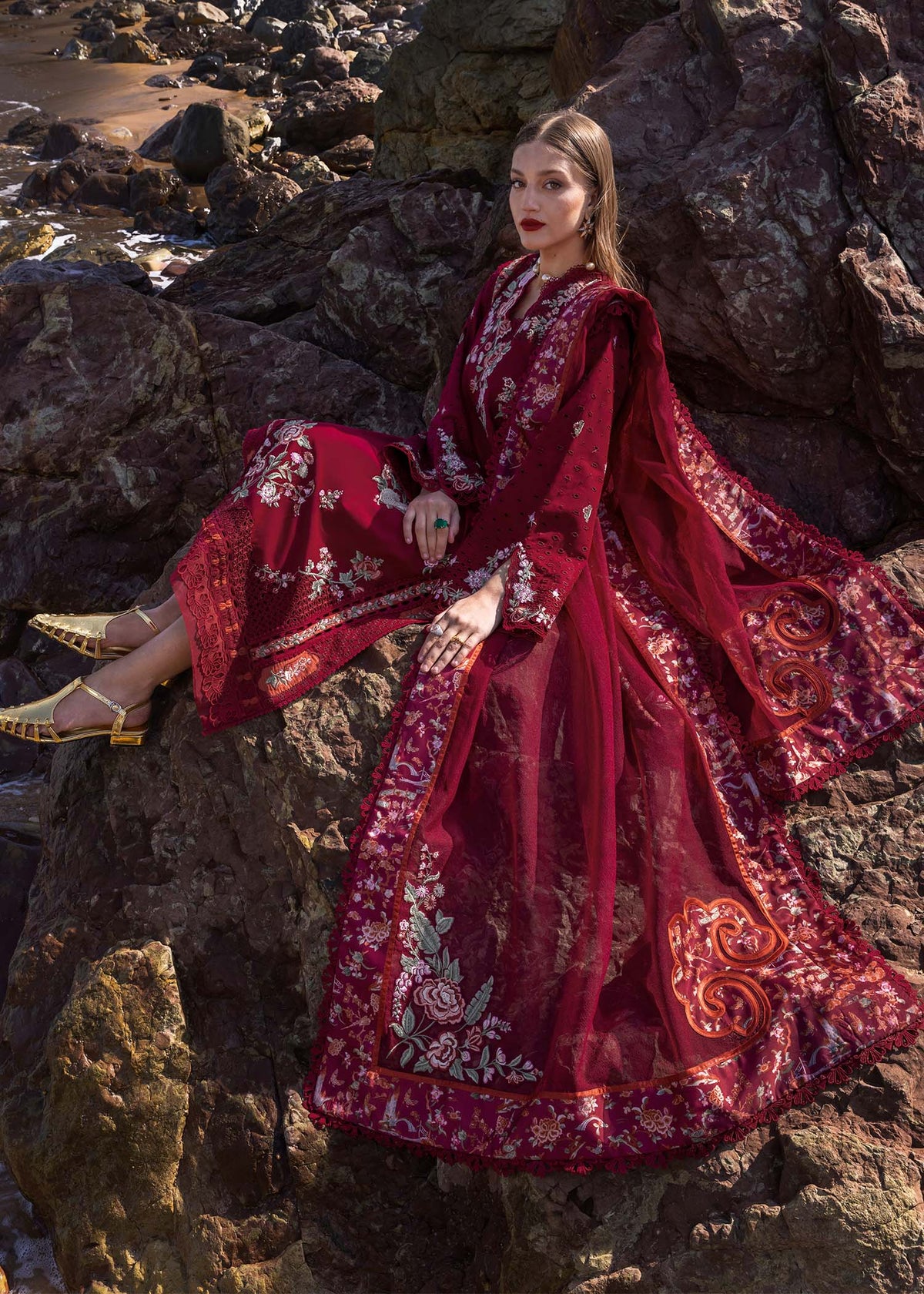 Crimson | Floe by Crimson | Parsi Threads - D5 B -  Crimson Ladies Clothes - Original Designer Dress - House of Maryam